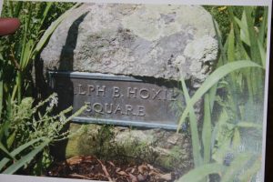 A stone honoring Ralph Hoxie, who died in World War I, is in Cotuit.