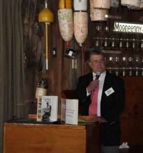 Toby Lineaweaver, Director of Operations for Penikese, speaks at a fundraiser in May.