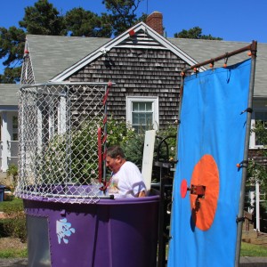 Paul Rifkin gets dunked on Waquoit Day.