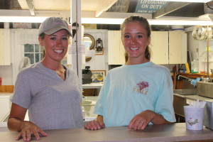 The Sellers sisters of West Falmouth, Paige, 19 and Rebekah, 16, are summer scoopers at Eulinda's Ice Cream in West Falmouth.