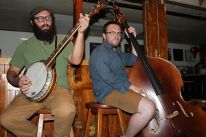Benjamin Lee Patterson on banjo, and Josh Dayton on upright bass. "We play hunker-down whiskey-drinking kind of music," said Patterson.