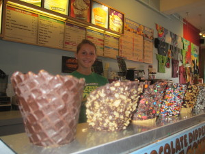 Rachel Dawson, an ice cream scooper at Ben & Jerry's in Hyannis, on Cape Cod after Labor Day: "Not as many customers. A lot more locals. No more people with accents."