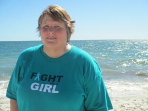 "Fight like a Girl" says Sue Wilson's t-shirt. 