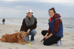 Lizzy Jenkins and Cecilia Jenkins of Boston, with their golden retriever, Layla.