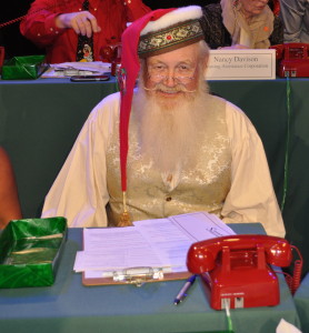 Santa Claus volunteered on the phone bank at the Shelter Cape Cod Telethon on December 11.
