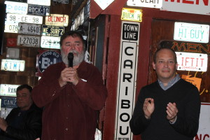 Chatham Squire co-owner Richard Costello and general manager Richard Sullivan during the tribute to Peter Shelley on January 5, 2014.