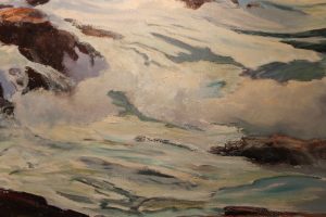 A portion of a seascape in a painting by Marguerite Falconer.