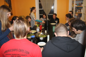 Dinner at the Americorps House in Bourne.