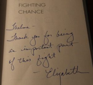 An autographed copy of Elizabeth Warren's book, "A Fighting Chance," just showed up at Goldstein's door recently.