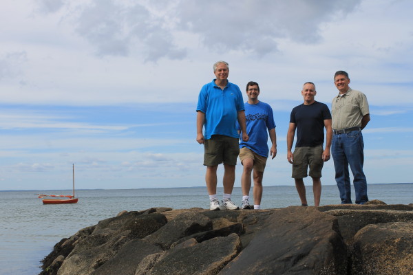 Senior Scientist Glen Gawarkiewicz, Senior Scientist Scott Doney, Associate Scientist Jeff Donnelly, and Senior Scientist Dan McCorkle. The four have received a $1 million grant from the MacArthur Foundation to study climate change.