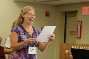 Jennifer Perrault, who was cast as Glinda the Good Witch, sings during the audition.