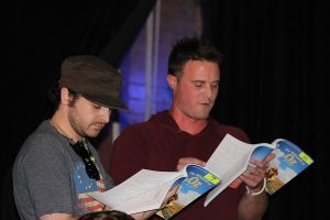 Keirnan McDermott and Bobby Price read the parts of the Scarecrow and the Wizard during the first read-through of the script.