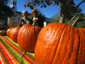 Elizabeth Hemeon of Yarmouthport and Karen Birely of West Hyannisport at the Barnstable Congregational Church pumpkin sale