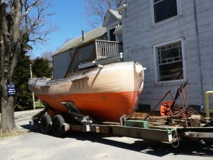 COURTESY KURT UETZ The Sultana arrives at the Woods Hole Historical Museum on April 11, 2015.