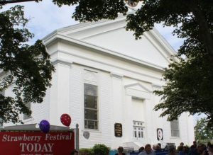 The First United Methodist Church of Chatham, a landmark on Main Street, is the location of the annual post-parade Strawberry Festival.