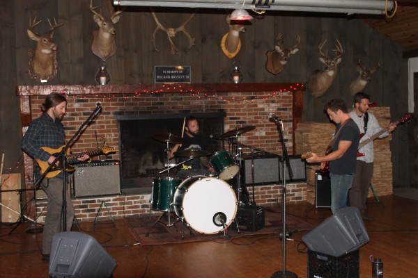 The Flakes,rehearsing under the antlers.