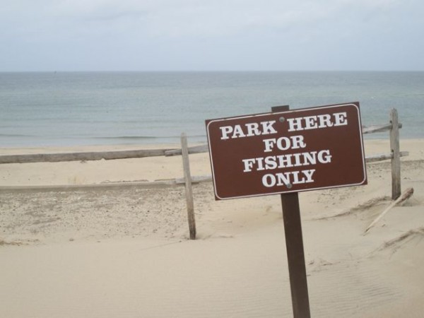 Park for fishing sign