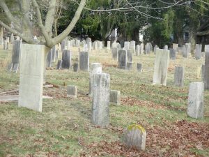 The Old Burying Ground off Mill Road contains the graves of the first European settlers of the town.