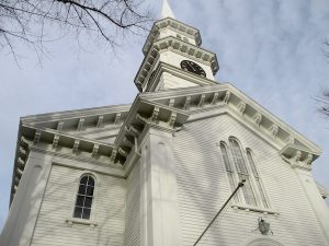 The First Congregational Church on the Village Green was the third meeting house built in town.