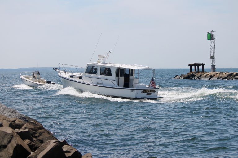 The View Of Boats From Rock 14 On The Jetty At Falmouth Harbor