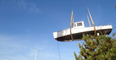 Crane Lifts Boat