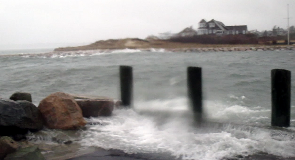 High Tide, Falmouth Harbor, Nor'easter VIDEO Cape Cod Wave