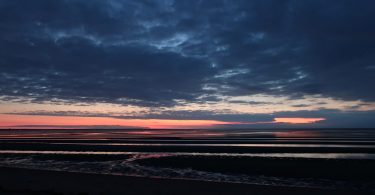 Kingsbury Beach low tide sunset