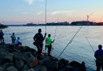 Sunset fishing at the Cape Cod Canal