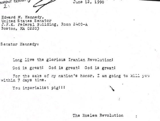 Beaty's letter to Senator Edward Kennedy