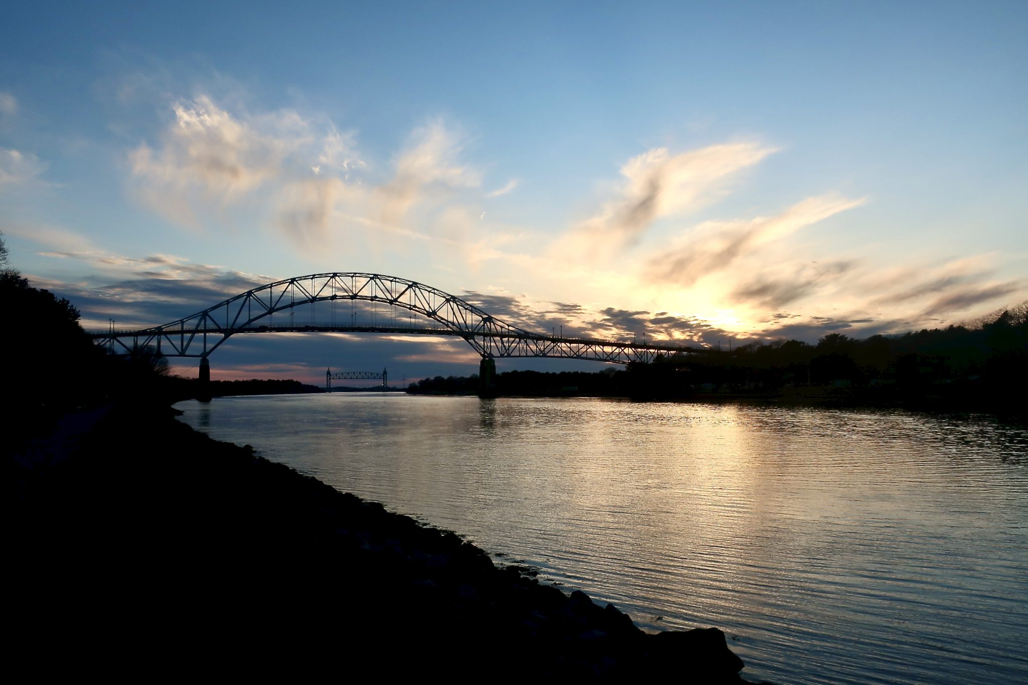 Cape Cod Canal, Bourne Bridge Sunset – Slideshow - Cape Cod Wave