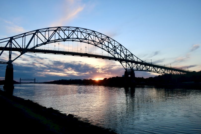 Bourne Bridge, Cape Cod Canal sunset