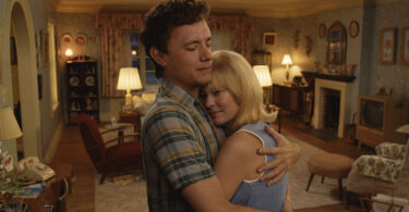 Youthful versions of Tom Hanks and Robin Wright appear in “Here.” (Sony Pictures)