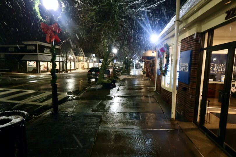 First snow Christmas display