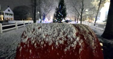 First snow Christmas display