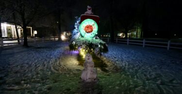 First snow Christmas display