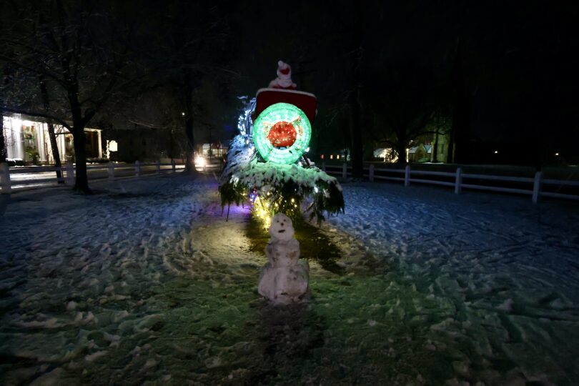 First snow Christmas display