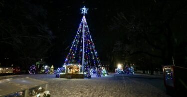 First snow Christmas display