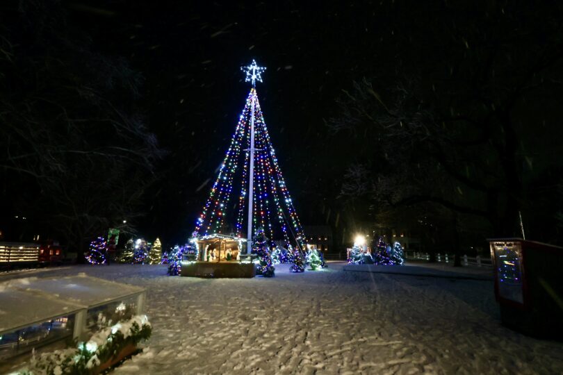 First snow Christmas display