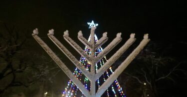 First snow Christmas display