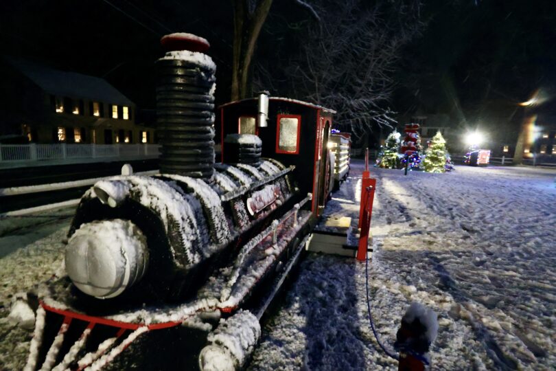 First snow Christmas display