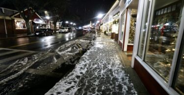 First snow Christmas display