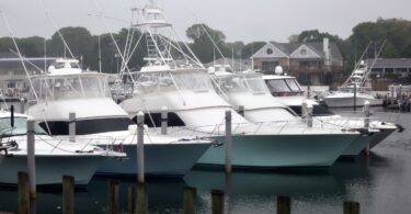 Drizzly Falmouth Harbor boats