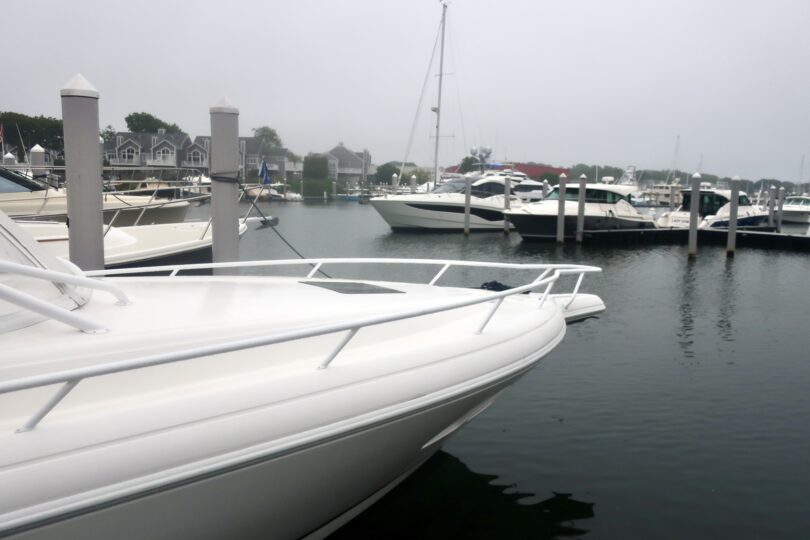Drizzly Falmouth Harbor boats
