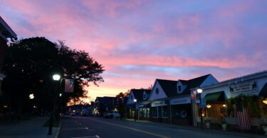 Main Street Falmouth sunrise