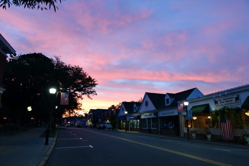 Main Street Falmouth sunrise